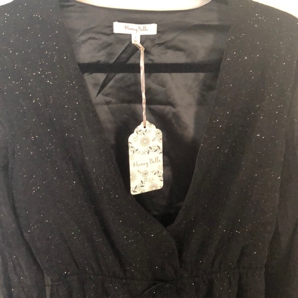 NWT Honey Belle V-Neck long sleeve Black Romper - Picture 4 of 7